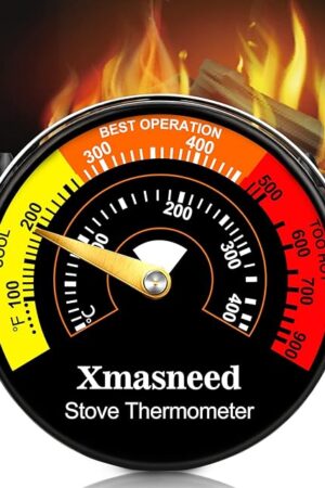 Wood Stove Magnetic Thermometer, Oven Temperature, Top Stove Thermometer for Wood Stoves, Gas, Pellet, Overheat Safety