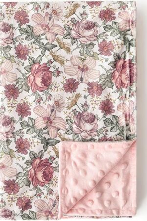 Baby Blankets Minky Blanket Soft Plush 30 x 40 Inch Vintage Floral Western Wild Flowers