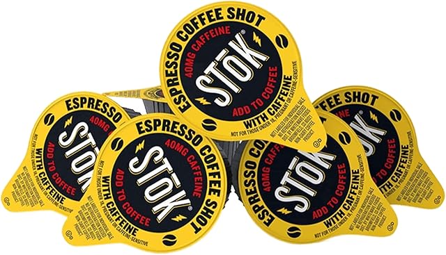100 SToK Caffeinated Unsweetened Black Coffee Shots.