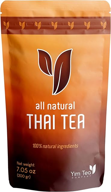 Yim Tea Co. Thai Tea Mix - 100% Natural Loose Leaf (200g) | for Iced and Boba Tea | Made With Assam Black