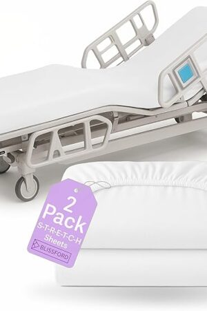 2 Pack Hospital Bed Sheets Cotton Rich Soft Knitted Jersey Sheet 36" x 84" x 12"
