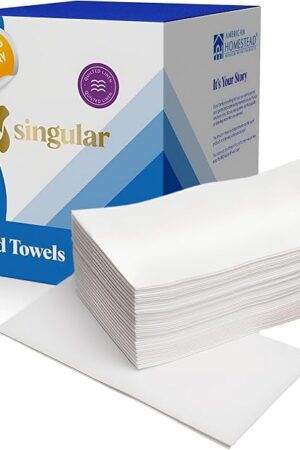 AMERICAN HOMESTEAD Disposable Hand Towels for Bathroom - White Linen-Like Guest Napkins - Ideal Paper Dinner Napkins or Bathroom Towels for Guests - 200 Count - Smooth - 15.5" x 12"
