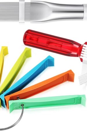 3 Pieces Air Conditioning Brush Set Includes FCR6 Ring Fin Comb Air Conditioner Fin Cleaner Condenser Radiator Fin Comb Stainless Steel Fin Straightener Cleaner Brush Repair Tool for Condenser Coil