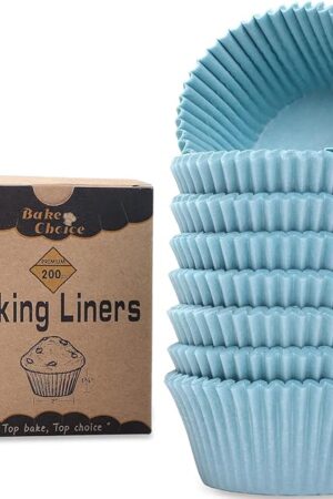 200pcs Standard Blue cupcake liners for baking,food-grade cupcake wrappers, greaseproof parchment muffin liners Christmas muffin liners for Christmas decorations