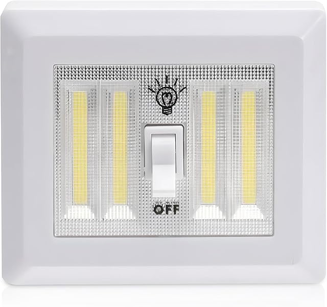 AlltroLite LED Closet Light Switch | 400 Lumen Wireless Battery Powered COB Night Light | Stick On Magnetic Battery Lights for Under Cabinet, Shelf, Shed, Kitchen, Garage, Attic, RV, DIY