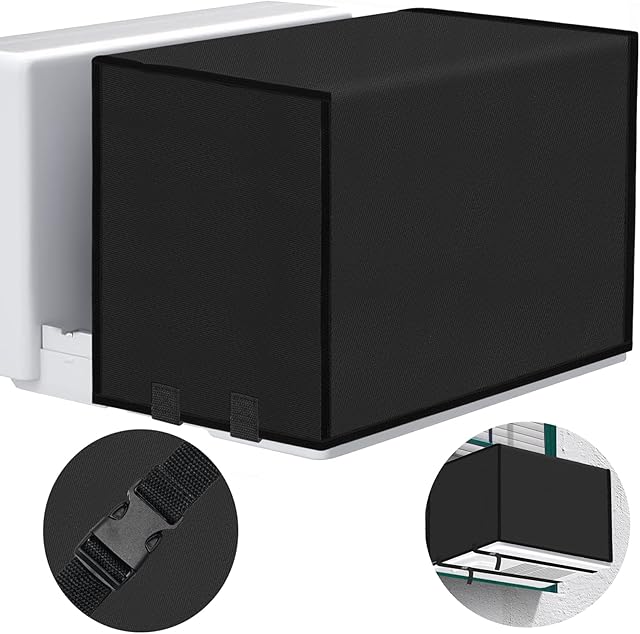 600D Heavy Duty Air Conditioner Covers for Midea U-Shaped 8000/10000/12000 BTU Window Air Conditioner Waterproof Indoor/Outdoor Conditioner Cover,Anti-UV Ac Cover Unit Adjustable Hook and Loop Straps