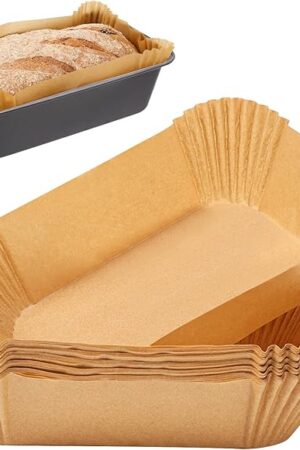 YQL 120PCS Loaf Pan Liners, Non-Stick Disposable Bread Parchment Paper Liners 9x5 for Baking Bread, Pre-formed Rectangle Paper for Bread and Cakes, Air Fryer Liner for Loaf Pan