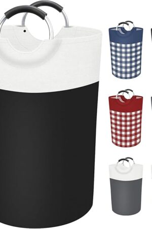 BlissTotes Laundry Basket, Laundry Hamper, Hampers for Laundry, Clothes Baskets Collapsible With Handles Waterproof For Bathroom Storage College Dorm, Family (Black, 75L)