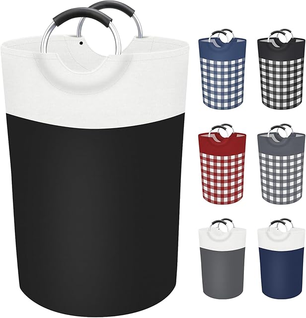 BlissTotes Laundry Basket, Laundry Hamper, Hampers for Laundry, Clothes Baskets Collapsible With Handles Waterproof For Bathroom Storage College Dorm, Family (Black, 75L)