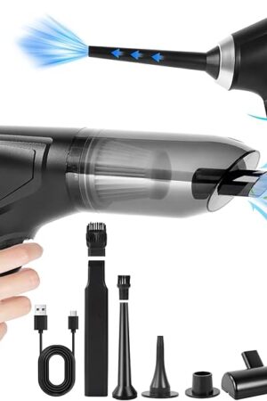 Cordless Handheld Vacuum Cleaner - 16000pa Powerful Suction, Portable Rechargeable Vac for Home and Car /V40 Black