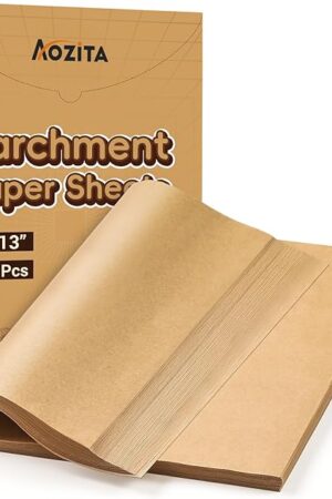 200Pcs 9x13 Inch Unbleached Parchment Paper Sheets for Baking, Pre-Cut, Non-Stick Parchment Paper for Baking, Cooking, Grilling, Air Fryer, Half Sheet Baking Sheets for Baking Cookies, Cooking, Oven