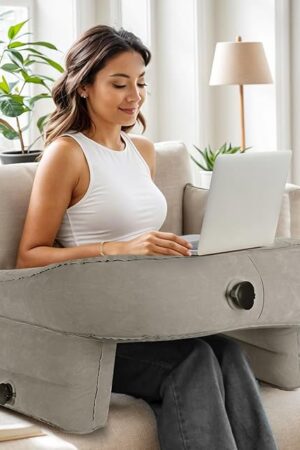 cjc Reading Pillow for Gaming, Gaming Pillow, Hight Adjustable Lap Desk Pillow for Reading, Working, Crocheting or Sitting in Bed Floor Sofa (Grey)