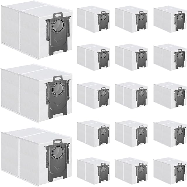 ApexOne 18 Packs Dust Bags for Roborock Q Revo/Qrevo S/Qrevo Pro/Qrevo MaxV/Qrevo Master/Qrevo Plus/Qrevo Curv, S8 Max/MaxV Ultra, Saros 10R/10 Robot Vacuum Cleaner, 2.7L Large Capacity