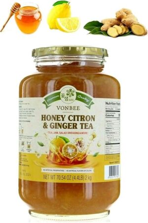 Vonbee Honey Ginger Citron Tea (Family Size 70.54 Oz 4.4 Lbs) Product of Korea 2.2 lb (1 kg)