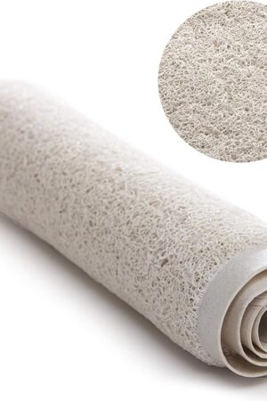 BINO Loofah Non-Slip Bath Mat, Quick-Drying Exfoliating Shower Mat with Secure Suction Cups