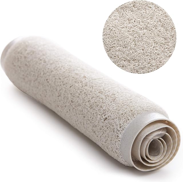 BINO Loofah Non-Slip Bath Mat, Quick-Drying Exfoliating Shower Mat with Secure Suction Cups