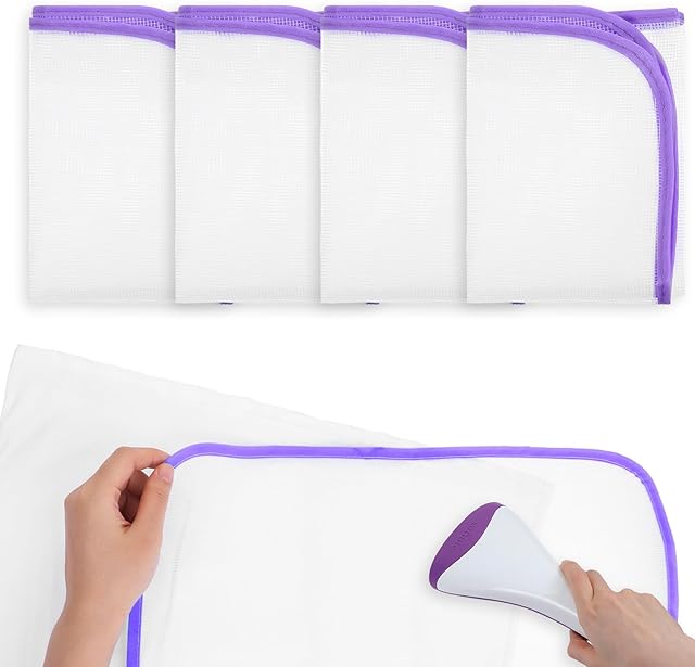 4 Pcs Pressing Cloth for Ironing, Ironing Cloth to Protect Clothes, 60 x 40cm/23.63 X 15.75 in Pressing Cloth for Avoid Iron Damage and Shine to Garments Clothes