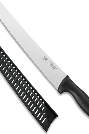 Bread Knife, 10 inch Serrated Sourdough Slicer Cutter for Homemade Bread, 1.4116 German Steel, Ergonomic Anti-slip Handle (Black, 10 inch)
