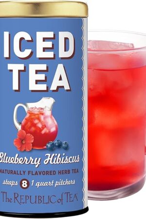 The Republic of Tea - Blueberry Hibiscus Iced Tea, 8 Tea Bags, Herbal Tea, Caffeine Free