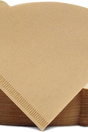 Cone Coffee Filters Size 01, 100 Count Unbleached 1-2 Cups Disposable V01 Coffee Paper Filters, Compatible with Cone Shaped Pour Over Coffee Filter and Drip Coffee Maker