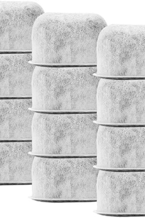 12-Pack Replacement Charcoal Water Filters for Braun Coffee Makers - Fits All Braun BrewSense Drip Series Coffee Machines