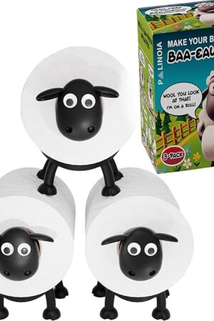 Black Sheep Toilet Paper Holder - Whimsical Free-Standing Bathroom Accessory - Durable Roll Organizer - Playful Tissue Storage - Charming Bathroom Enhancement - Pack of 3 (3)