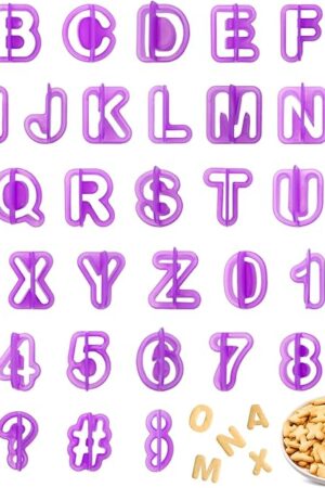 40 Pcs Alphabet Cookie Cutters, Fondant Letter Cutters, Number Cookie Cutters, Alphabet Cake Stamp Tool Set, Plastic Letter Cookie Cutters, Letter Cutters for Cake Decorating, Biscuit DIY Baking