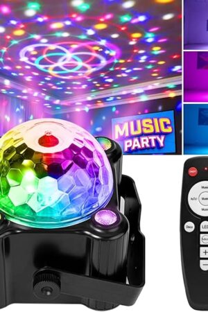 Disco Ball Party Lights Sound Activated Strobe DJ Stage Lighting for Indoor Room Outdoor Dance Floor Parties Birthday Rave Home Karaoke Halloween Christmas Wedding Show Bar Club Decorations