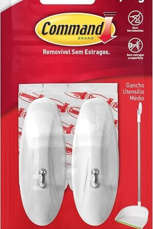 Command Medium Wire Hooks White 2-Hooks