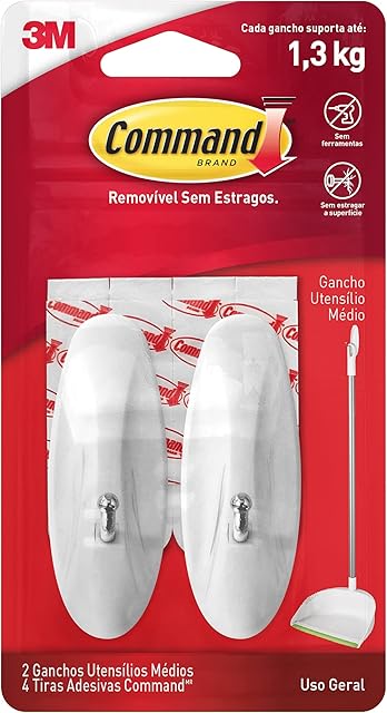 Command Medium Wire Hooks White 2-Hooks