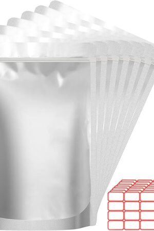 100pcs Mylar Bags 1 QUART 7"x10" Airtight Vacuum Sealing Sealable