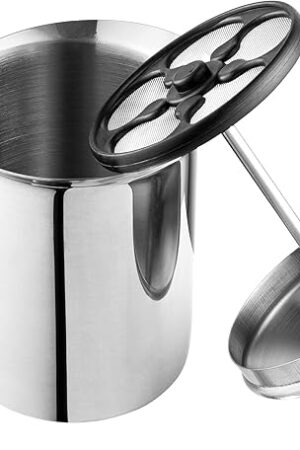 Bellemain Milk Frother Handheld, Thick, Creamy Milk Foam Maker, Warm & Cold Milk Foamer | Stainless Steel Hand Held Frother for Coffee, Latte, Cappuccino, Frappe, Matcha, Hot Chocolate, 14 oz.