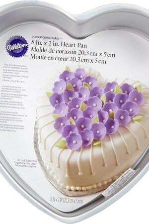 Wilton Decorator Preferred Heart Shaped Cake Pan, 8-In. Baking Pan for Lovely Cakes, Aluminum