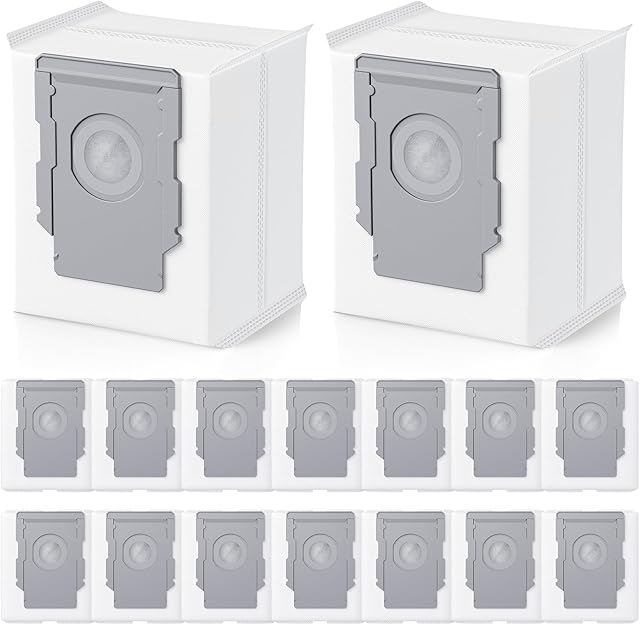 16 Pack Vacuum Bags for irobot Roomba i7, i7+, i8, i8+, i3, i3+, i4, i4+, i5, i5+ i6, i6+, j5, j5+, j6, j6+, j7, j7+, j8, j8+, j9, j9+, s9, s9+, Replacement for i & s & j Series Dirt Disposal