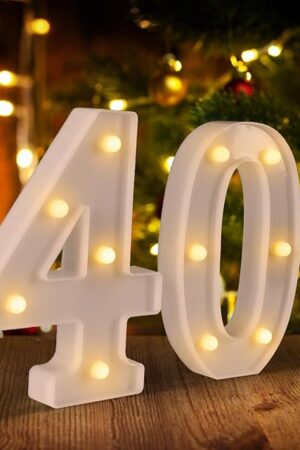 40th Birthday Decorations Woman Man,Marquee Numbers for 40th Wedding Anniversary Decorations,Light up Numbers 40 Sign for Party Backdrop Wall Decor,40 Birthday Centerpieces Table Decoration