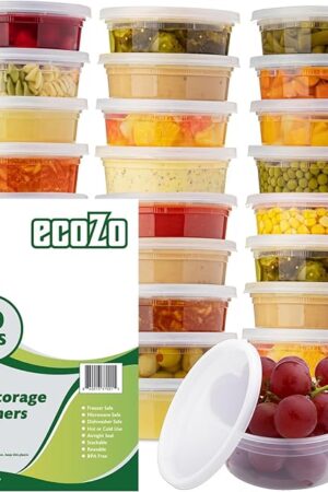 8 oz. Food Storage Containers with Lids [50 Sets] - Soup, Slime, Ice Cream, Freezer Meal Prep Containers | Microwave/Freezer/Dishwasher Safe | BPA Free | Leak-Proof