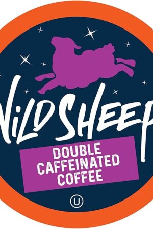 Wild Sheep High Caffeine (Double Caffeinated) Coffee Pods, Compatible with Keurig K-Cup Brewers, Extra Caffeine in Recyclable Cups, 40 Count