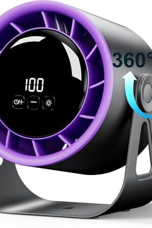 Desk Fans, Digital Display Rechargeable USB Fan, Desk Fans Small Quiet 100 Speeds Strong Wind, 4000mAh Battery Operated Portable Fan for Bedroom, Office, Dorm, Bedside, Home, Beige