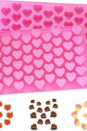 2 Pcs Heart Silicone Molds,Gummy Molds,Nonstick Food Grade Silicone,for Baking Chocolate Jelly Cake Candy