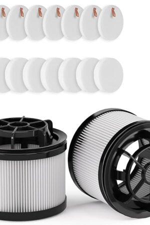 18 PCS LVAC-200 Vacuum Filter Replacement, Compatible with Levoit LVAC-200 Cordless Stick Vacuum Cleaner (Model No. LSV-V201-WUS), 8 Pre-Motor Filters and 2 Post-Motor Filters