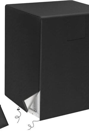Air Conditioner Cover for Outside Units, Durable Fits 32W x 32D x 36H IN Central AC Condenser Appliance, Wind Water Sun Leafproof, Square Black