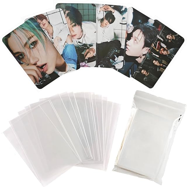The KPOPBP Photocard Sleeves HD Translucent Card Protector 50 Pcs Per Pack 200 Microns for Photocards Kpop Lomo Cards Merchandise(58 x 89mm)