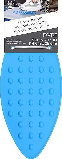 Dritz Clothing Care 82444 Silicone Iron Rest , Blue, 5-3/4" x 11" (14.6 cm x 27.9 cm)