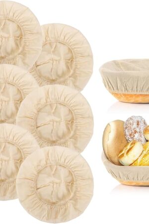2pcs Banneton Liner Reusable - Banneton Bread Proofing Basket Liner Elastic Cloth Bowl Covers for Bread Rising Sour Dough Proofing Covers Sourdough Making Accessories Baking Supplies