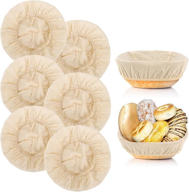 2pcs Banneton Liner Reusable - Banneton Bread Proofing Basket Liner Elastic Cloth Bowl Covers for Bread Rising Sour Dough Proofing Covers Sourdough Making Accessories Baking Supplies
