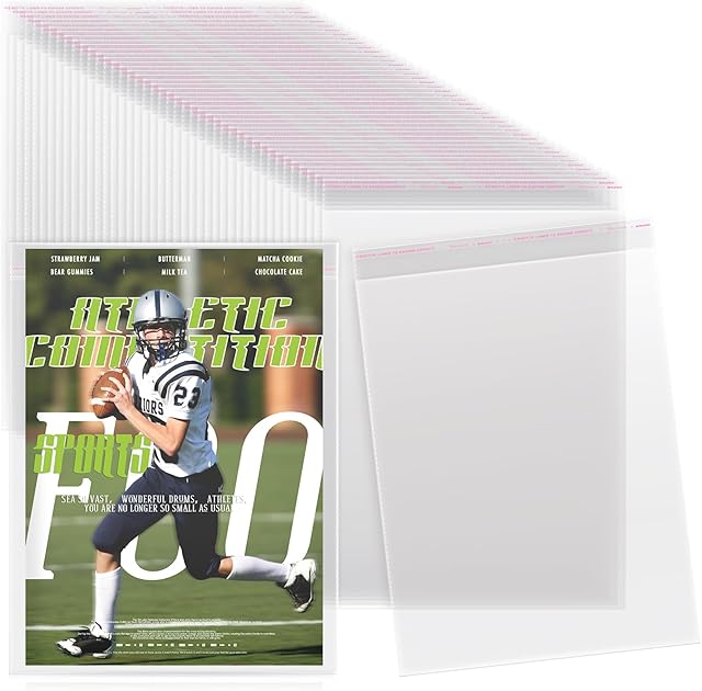80 Pcs Magazine Protectors For Collectors Clear Plastic Magazine Sleeves 9.25 X 11.42 Inch Comic Book Size Cellophane Bags Resealable Protective Storage Display For Guides Documents Photos