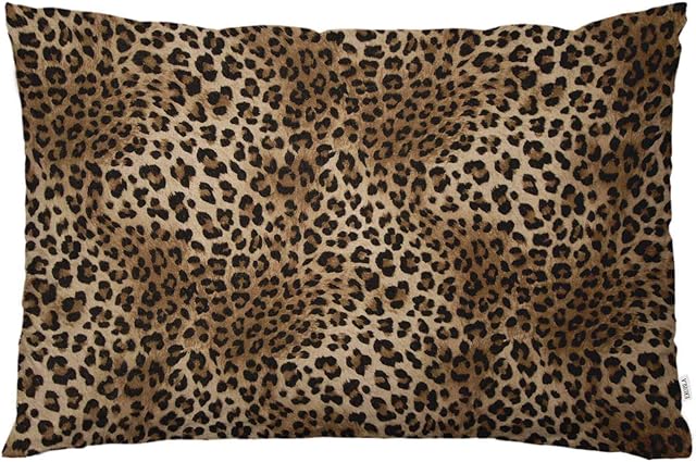 EKOBLA Throw Pillow Cover Leopard Print Pattern Safari Wild Animal Theme Pattern Leo Skin Cheetah Tiger Decor Lumbar Pillow Case Cushion for Sofa Couch Bed Standard Queen Size 20x30 Inch