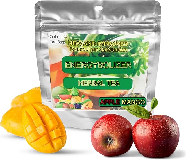 Energybolizer Perfect Weight Herbal Tea, 24 Bags (Apple Mango) | Supports Digestion | for Men and Women | Natural Herbal Tea