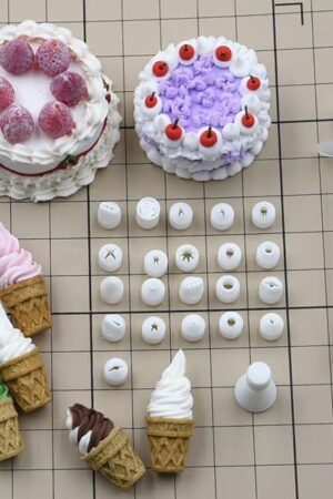 6pieces /19 pieces /21 pieces Original Mini Clay Nozzles, Cupcake Icing Piping Kit, Hand Decorating Tips Accessories Precision Mini Tools DIY decoration - with a Converter Head (21)
