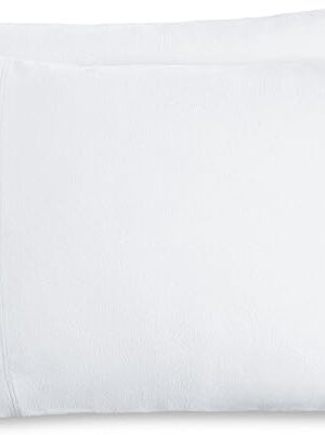 Bare Home Flannel Standard Pillowcases Set of 2-100% Cotton - Velvety Soft & Cozy - Double Brushed Heavyweight Flannel Pillowcases (Standard Pillowcase Set of 2, White)